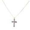 9ct Yellow Gold Mystic Topaz Cross Pendant And Chain 18"