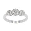 9ct White Gold Diamond Triple Cluster Ring by Anya Belle