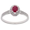 9ct White Gold 0.13ct Diamond And Ruby Cluster Ring
