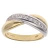 18ct Yellow And White Gold 0.10ct Brilliant Cut Diamond Crossover Ring