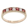 9ct Yellow Gold Cubic Zirconia and Garnet Eternity Ring