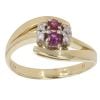 18ct Yellow Gold Ruby and 0.08ct Diamond Ring