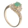 9ct Yellow Gold Jade And Cubic Zirconia Ring