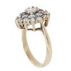 9ct Yellow Gold Blue Gemstone And Cubic Zirconia Cluster Ring