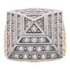 Silver Gold Plated Cubic Zirconia Pyramid Ring