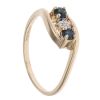 9ct Yellow Gold 0.01ct Diamond And Sapphire Trilogy Ring