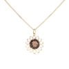 9ct Yellow Gold Smoky Quartz Pendant And Curb Chain 18"