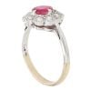 9ct Yellow and White Gold Cubic Zirconia and Ruby Cluster Ring