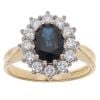 18ct Yellow Gold 0.60ct Diamond And Sapphire Cluster Ring