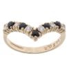 9ct Yellow Gold Sapphire And Cubic Zirconia Wishbone Ring