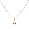 9ct Yellow Gold Garnet Three Stone Pendant and Chain 16"