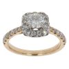 18ct Yellow Gold 1.01ct Brilliant Cut Diamond Cluster Ring