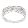 9ct White Gold 0.33ct Brilliant And Baguette Cut Diamond Crossover Ring