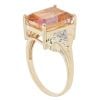 9ct Yellow Gold 0.05ct Diamond and Sunset Topaz Solitaire Ring