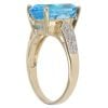 9ct Yellow Gold 0.05ct Diamond and Blue Topaz Solitaire Ring