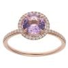 18ct Rose Gold 0.30ct Diamond And Amethyst Cluster Ring