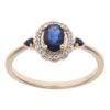 9ct Yellow Gold 0.10ct Diamond and Sapphire Cluster Ring