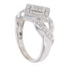 9ct White Gold 0.50ct Princess And Brilliant Cut Diamond Cluster Ring