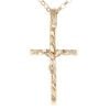 9ct Yellow Gold Twist Crucifix Pendant And Chain 24"