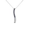9ct White Gold Cubic Zirconia Wave Pendant and Curb Chain 18"