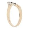 9ct Yellow Gold Cubic Zirconia And Sapphire Wishbone Ring