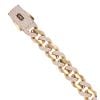14ct Yellow Gold Monaco Classic Alternate Plain and Pave Lock Curb Bracelet 7"