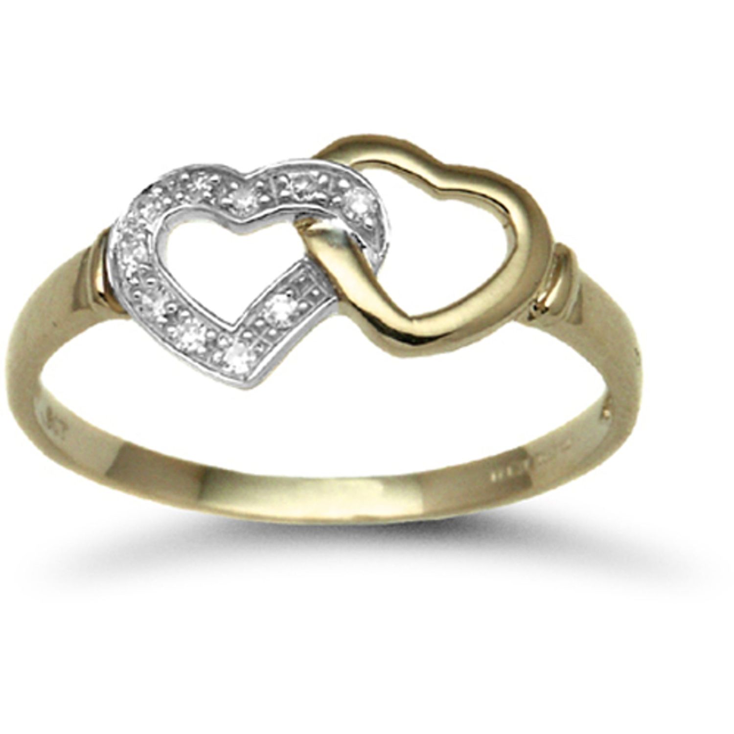 Carat Yellow Gold Diamond Heart Ring RAMS9R537