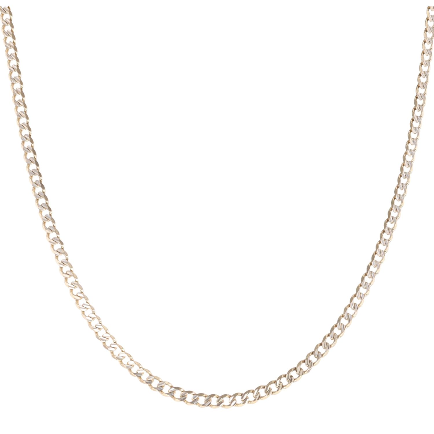 thumbnail image 2 of 100% Genuine 9k Solid White Gold Diamond Cut Curb Chain Necklace – 45cm – Made In Italy 2 of 5
