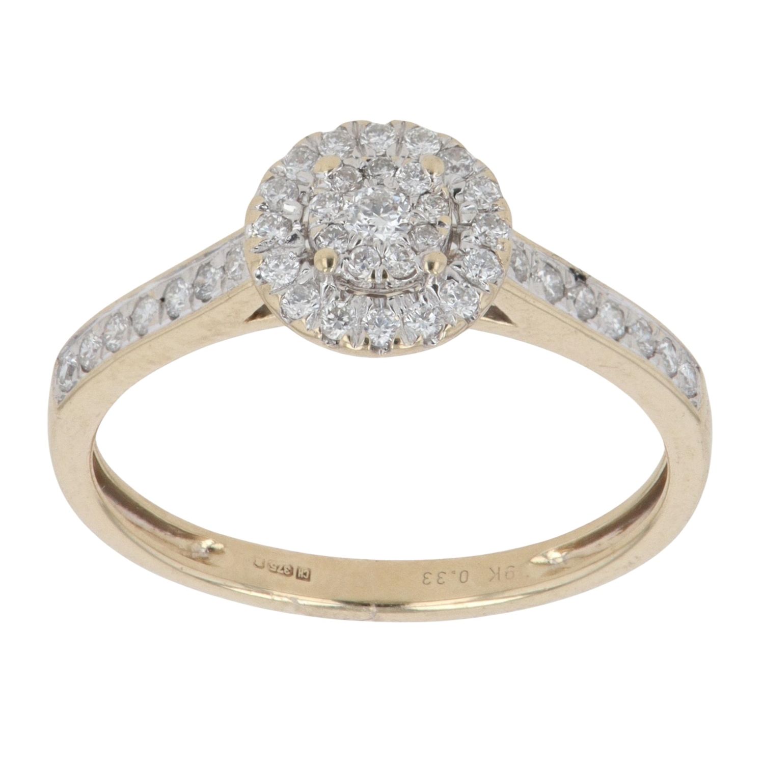 9ct Yellow Gold 0.33ct Simulated Diamond Heart Engagement Ring - Size J to S