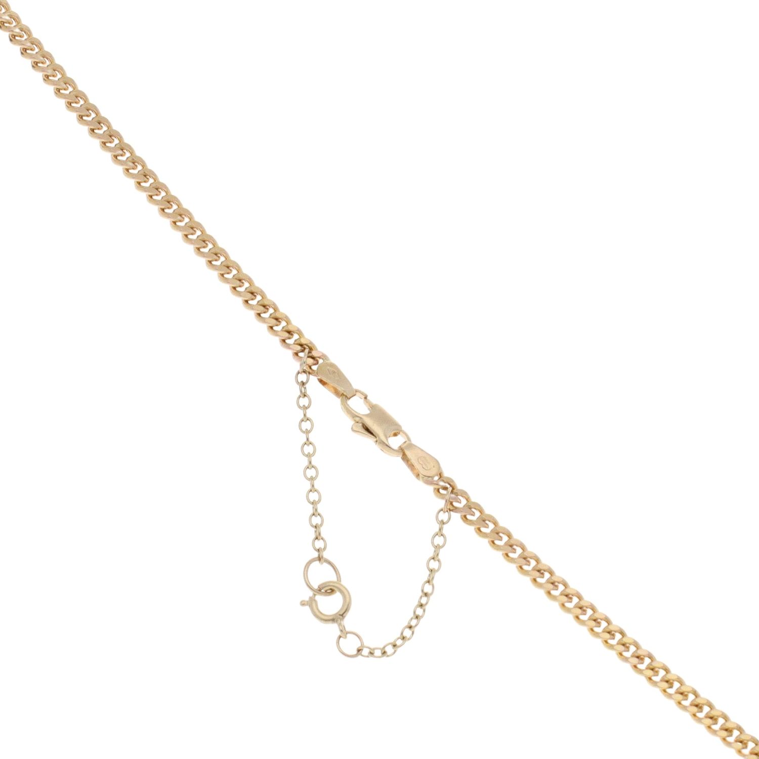 9ct Yellow Gold 24 Adjustable Heart Slider Curb Chain 56cm
