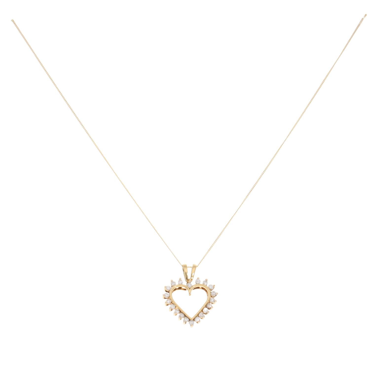0.06ct Diamond Heart Pendant In 9ct Yellow Gold