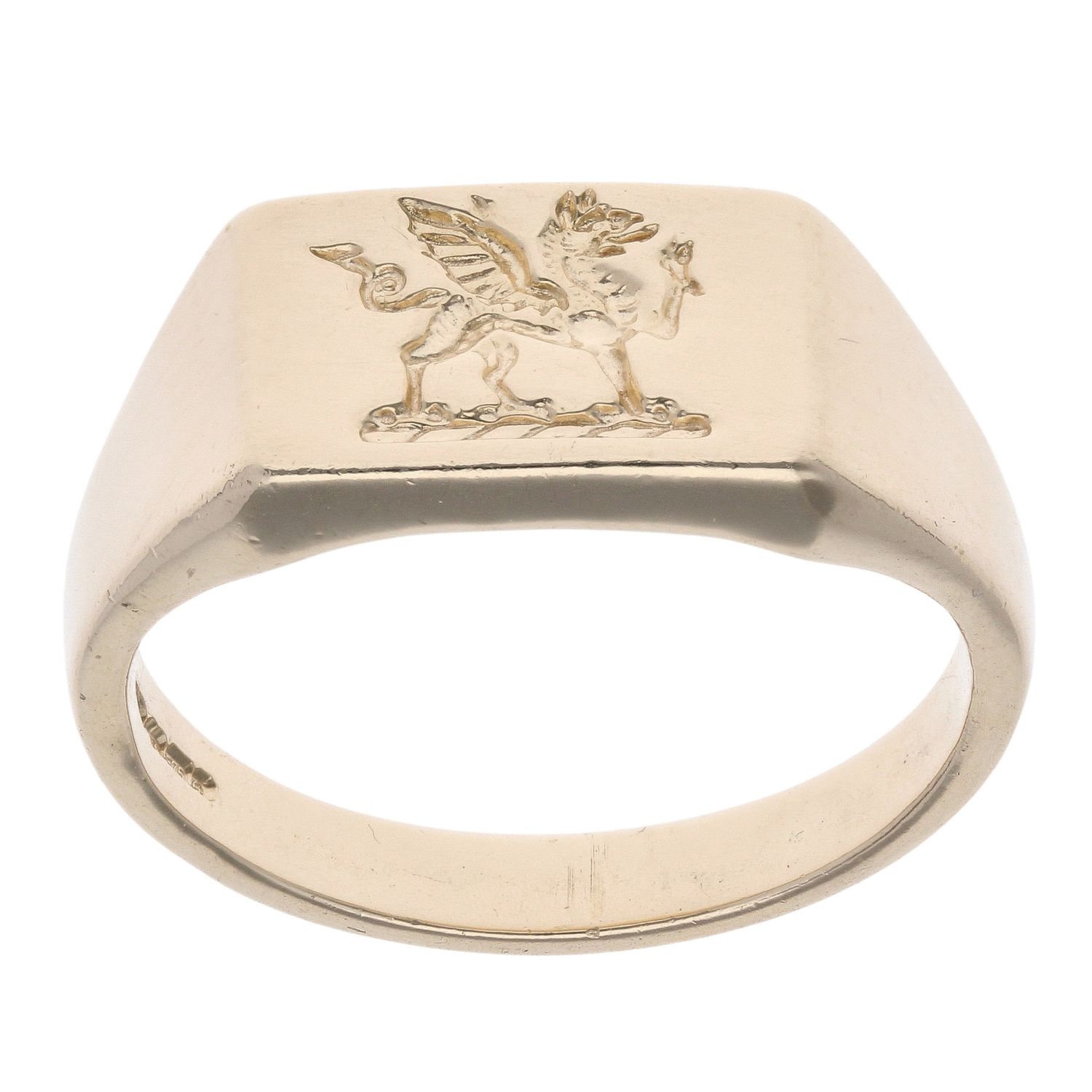 9ct Yellow Gold Welsh Dragon Signet Ring RAMS898354900013 | Ramsdens ...