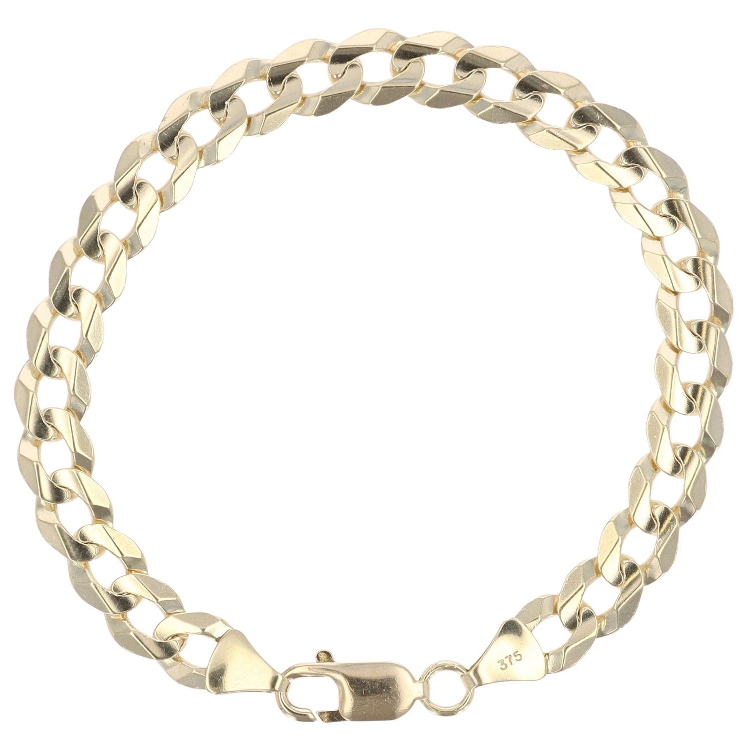 8.2mm 10k Yellow Gold Curb Bracelet main image 1