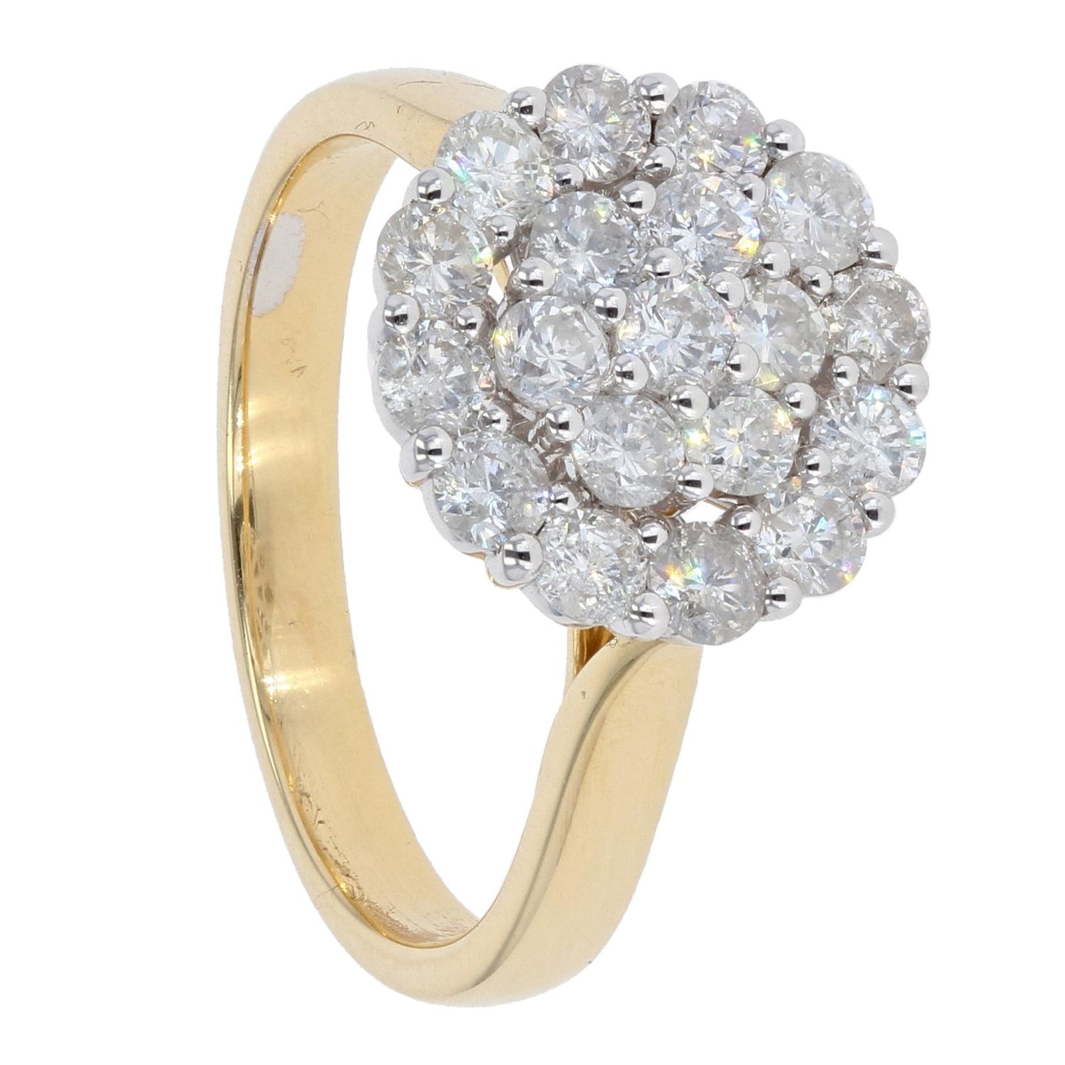 18ct Yellow Gold Diamond Flower Cluster Ring by Anya Belle Ramsdens