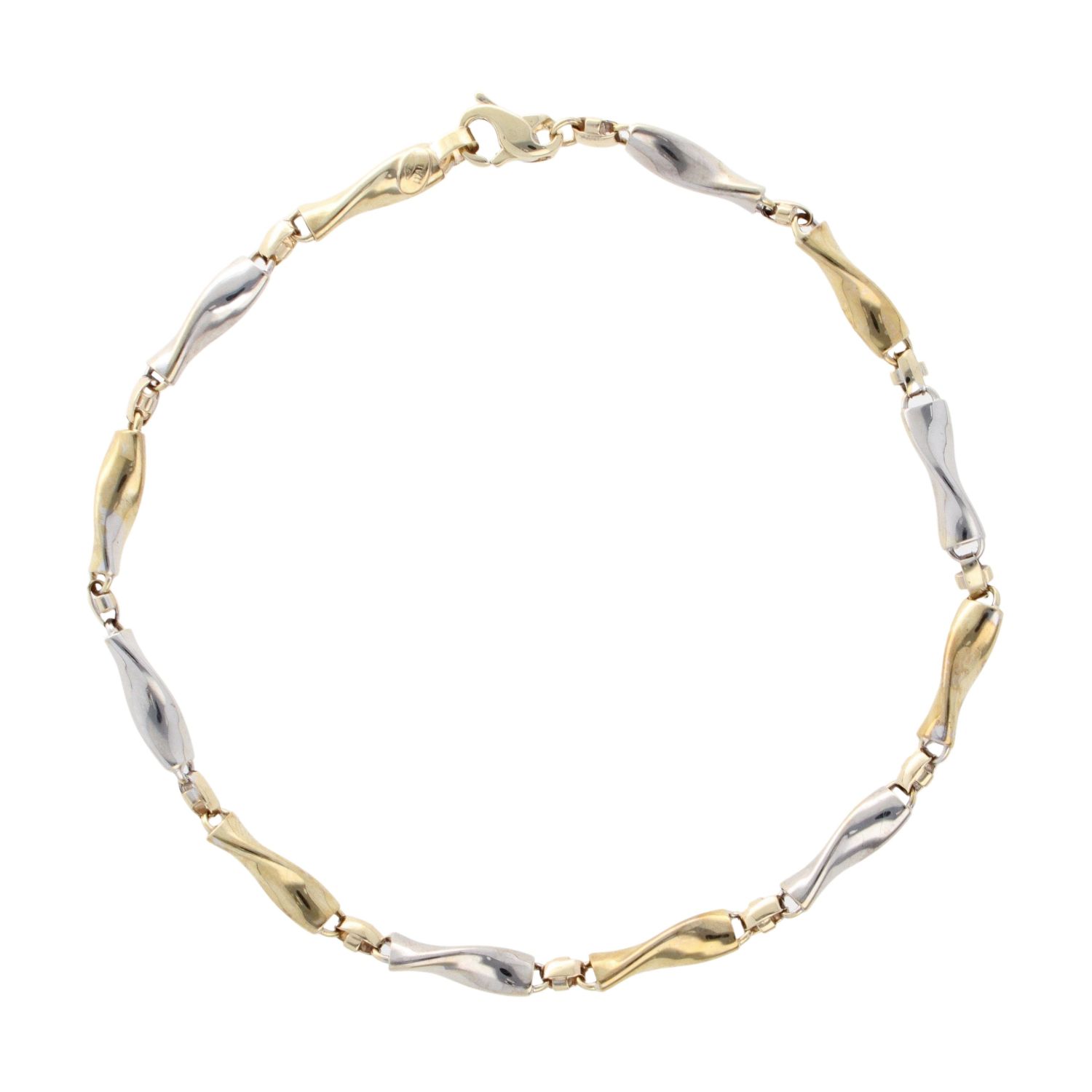 9ct Yellow and White Gold Twist Bracelet 10" RAMS772277014004 Ramsdens Jewellery