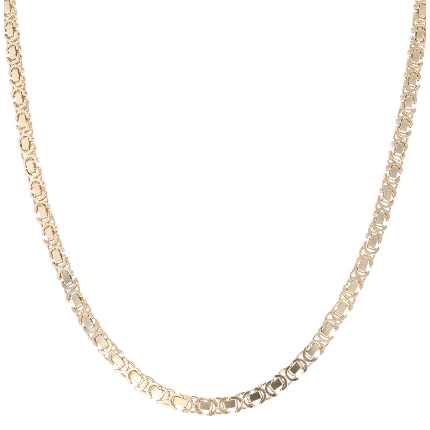 thumbnail image 2 of 9ct Yellow Gold & Sterling Silver Byzantine Link Chain – 24 Inch – 54.6g – UK Hallmarked 2 of 4