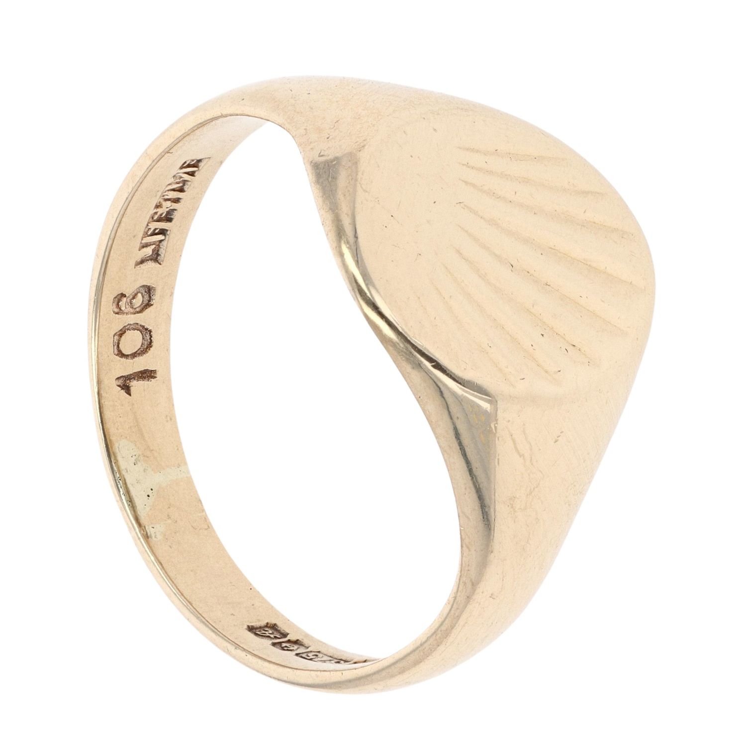 9ct Yellow Gold Oval Patterned Signet Ring RAMS997302894001 | Ramsdens ...
