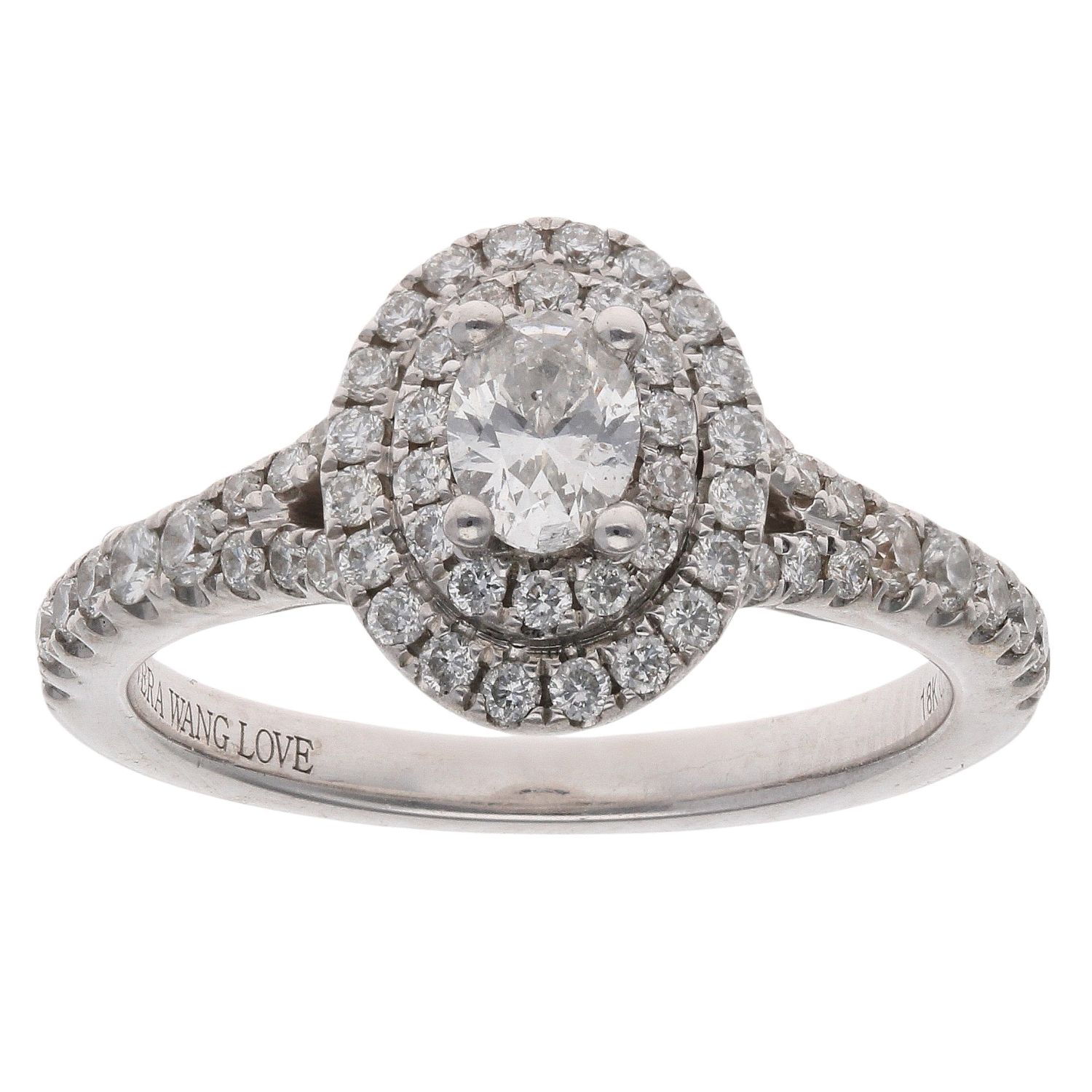 Vera Wang 18ct White Gold Oval And Brilliant Cut Diamond