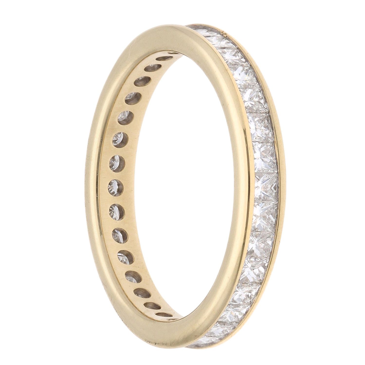 18ct Yellow Gold 1.00ct Princess Cut Diamond Full Eternity Ring ...