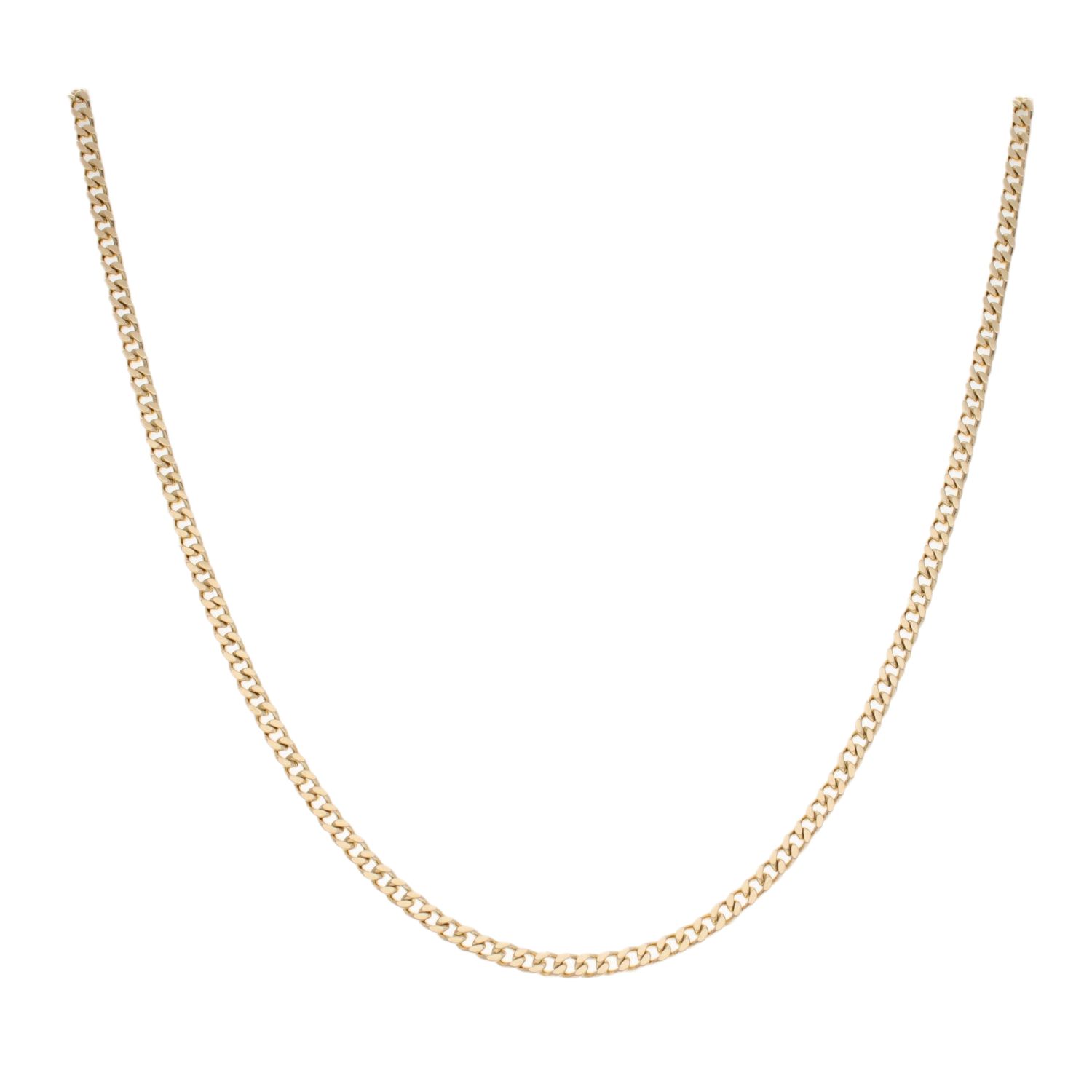 9ct Yellow Gold 24 Adjustable Heart Slider Curb Chain 56cm main image 1