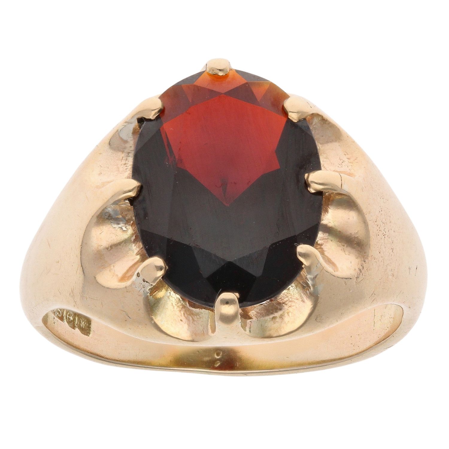 9ct Yellow Gold Garnet Signet Ring RAMS765372548010 | Ramsdens Jewellery