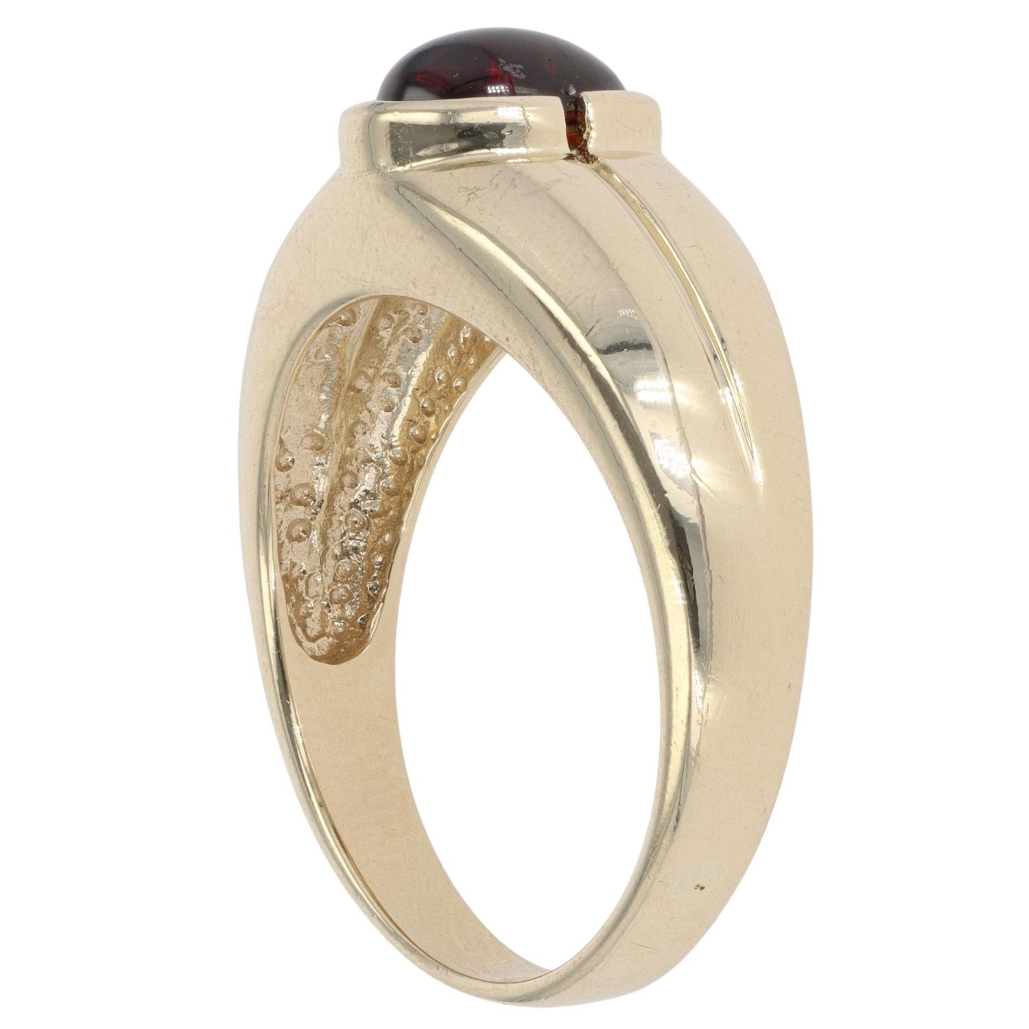 9ct Yellow Gold Garnet Cabochon Signet Ring RAMS943335119003 | Ramsdens ...