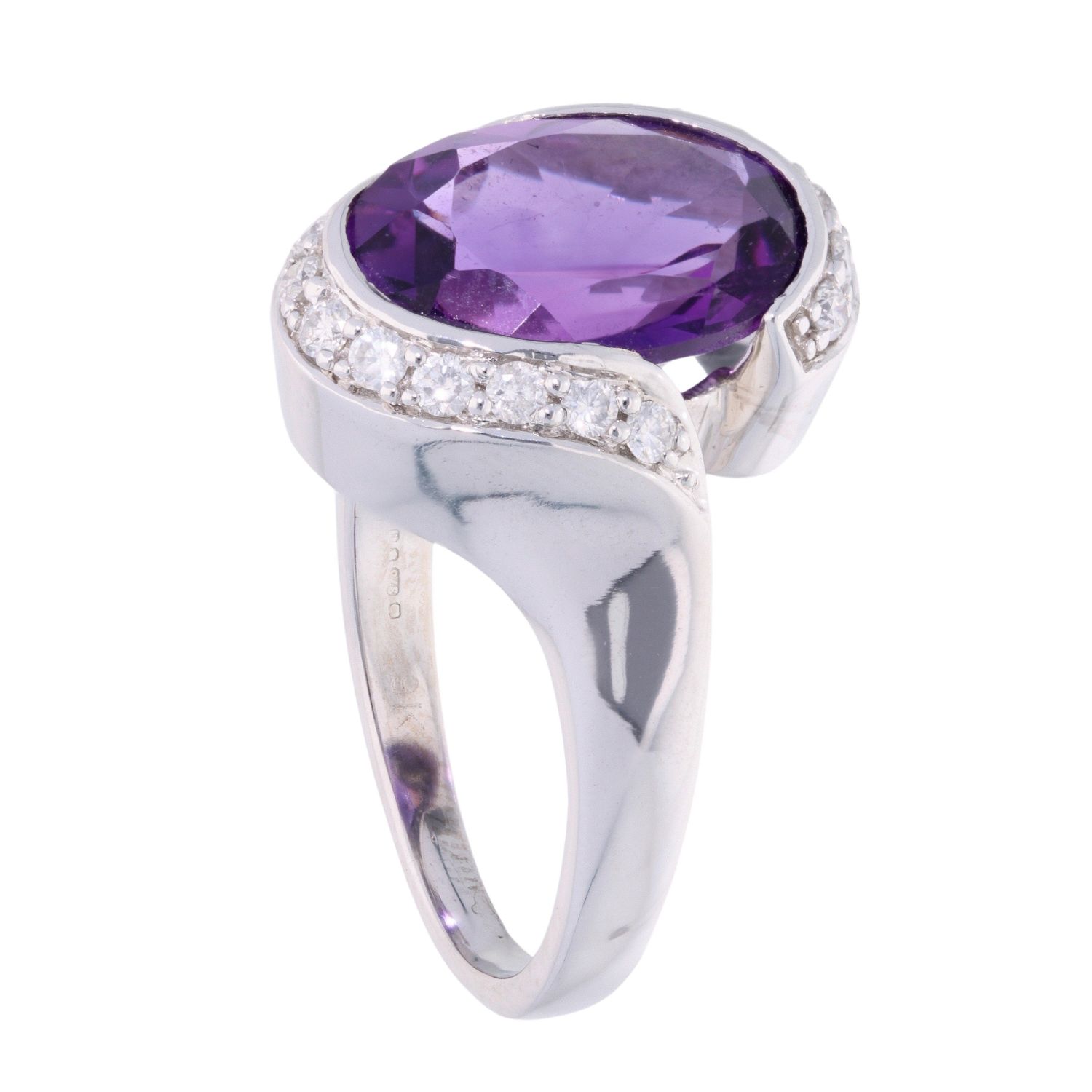 Amethyst & Diamond Dress Ring in 9ct Rose Gold