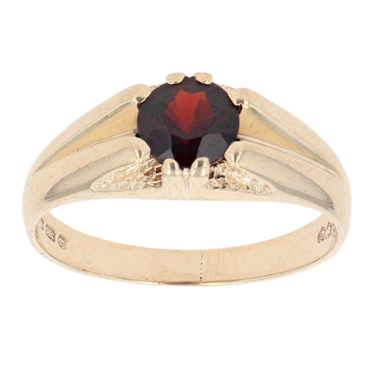 9ct Yellow Gold Garnet Signet Ring RAMS941352665012 | Ramsdens Jewellery