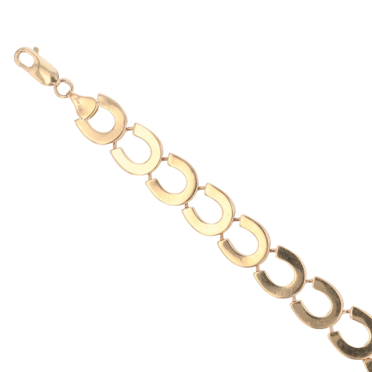 9ct Yellow Gold Horseshoe Bracelet 8