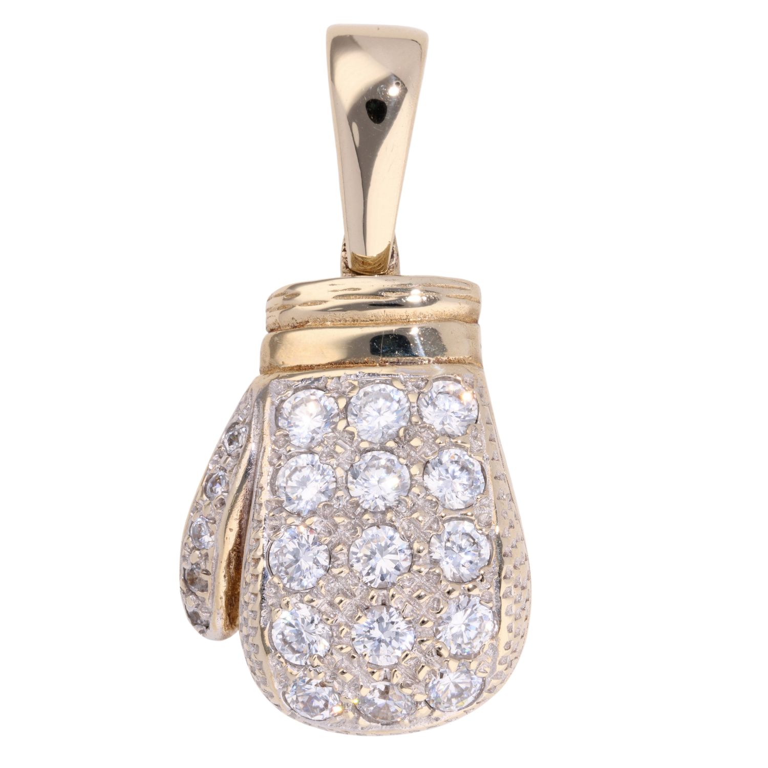 9ct Yellow Gold Cubic Zirconia Boxing Glove Pendant Ramsdens Jewellery