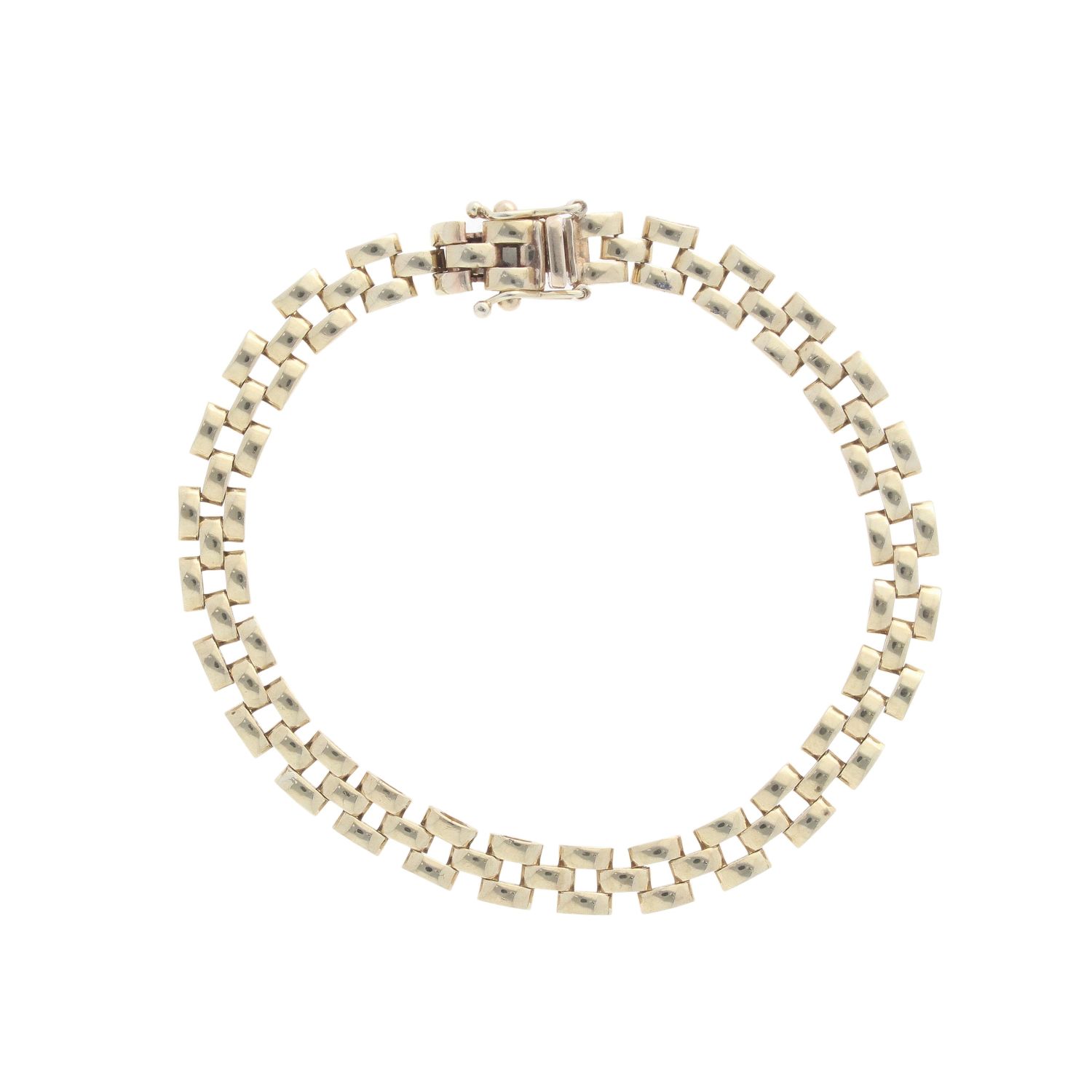 9ct Yellow Gold Gate Style Bracelet 7" Ramsdens Jewellery