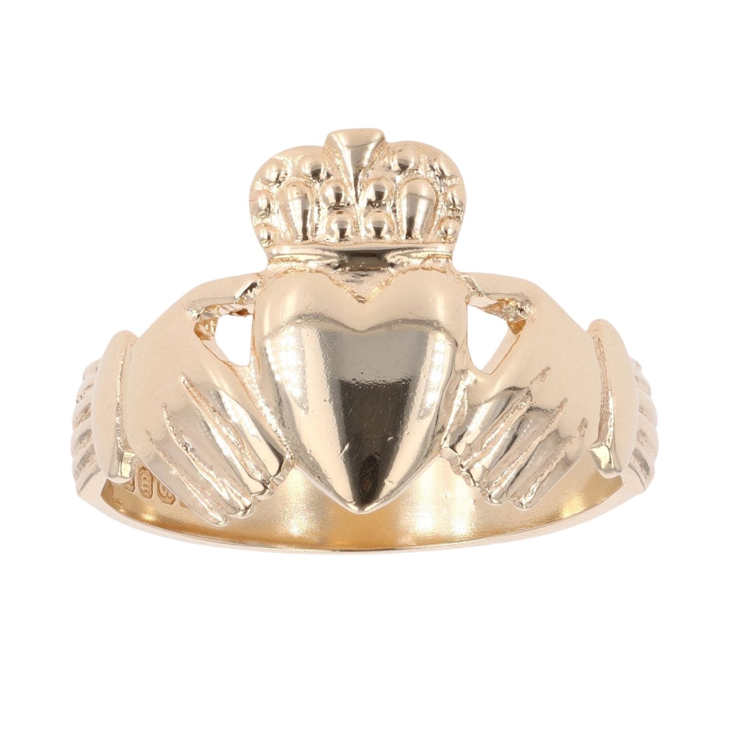 Amicizia, Amore, Lealtà" Anello Claddagh Vintage In Oro Giallo - Foto 11