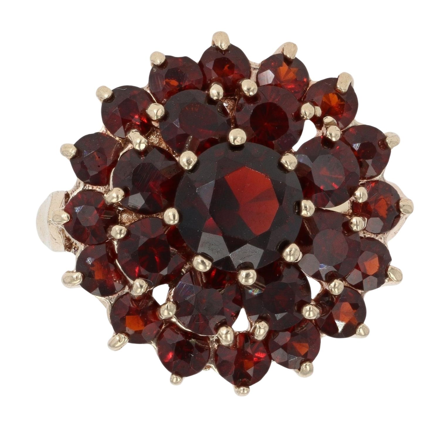9ct Yellow Gold Garnet Cluster Ring RAMS942336723009 | Ramsdens Jewellery
