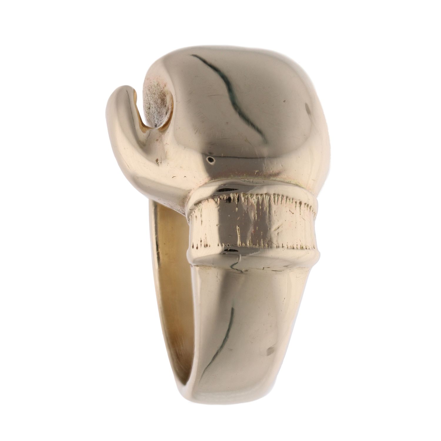 9ct Yellow Gold Plain Boxing Glove Ring RAMS662252597001 Ramsdens Jewellery